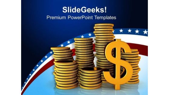 Stacks Of Gold Coins And Dollar Savings PowerPoint Templates And PowerPoint Themes 0912 Stacks Of Gold Coins And Dollar Savings PowerPoint Templates And PowerPoint Themes 0912
