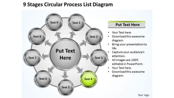 Stages Circular Process List Diagram Business Plan Software PowerPoint Templates