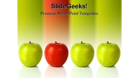Stand Out Red Apple Leadership PowerPoint Template 0810