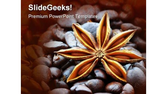 Star And Coffee Beans Food PowerPoint Themes And PowerPoint Slides 0411