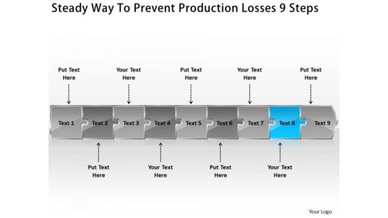 Steady Way To Prevent Production Losses 9 Steps Schematic Design PowerPoint Slides