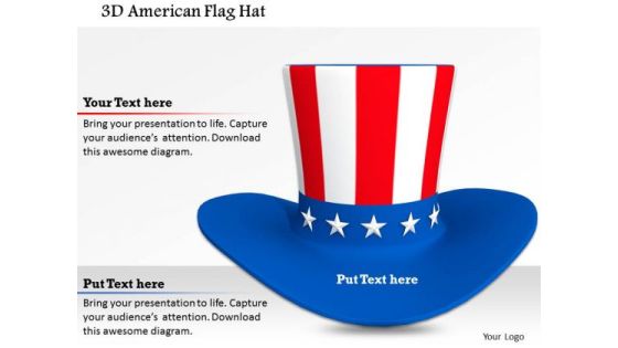 Stock Photo 3d American Flag Hat PowerPoint Slide Stock Photo 3d American Flag Hat PowerPoint Slide