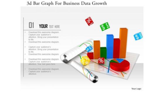 Stock Photo 3d Bar Graph For Business Data Growth Image Graphics For PowerPoint Slide