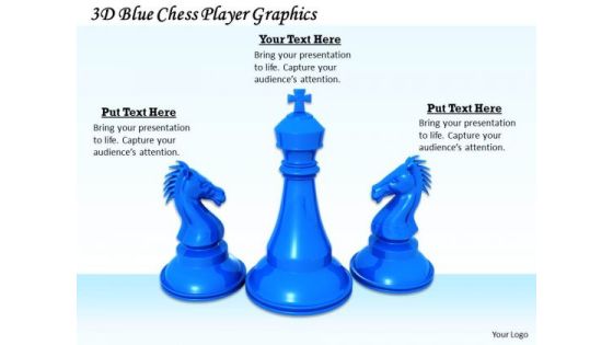 Stock Photo 3d Blue Chess Player Graphics PowerPoint Template Stock Photo 3d Blue Chess Player Graphics PowerPoint Template