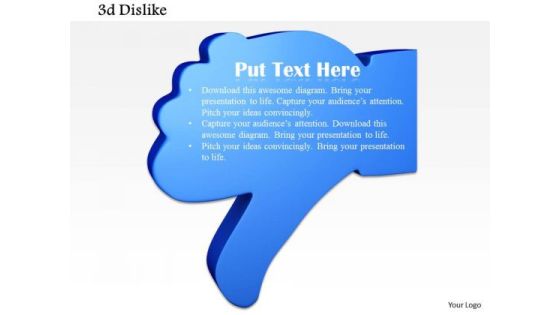 Stock Photo 3d Blue Colored Dislike Symbol PowerPoint Slide Stock Photo 3d Blue Colored Dislike Symbol PowerPoint Slide