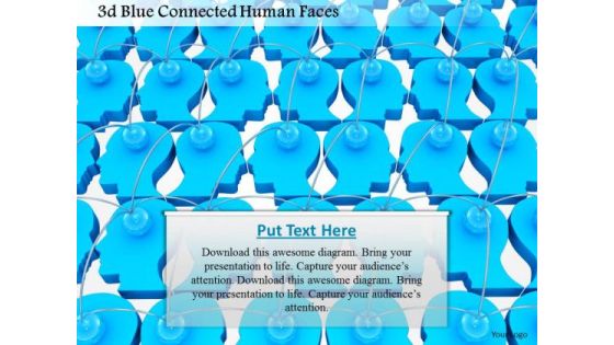 Stock Photo 3d Blue Connected Human Faces PowerPoint Slide Stock Photo 3d Blue Connected Human Faces PowerPoint Slide