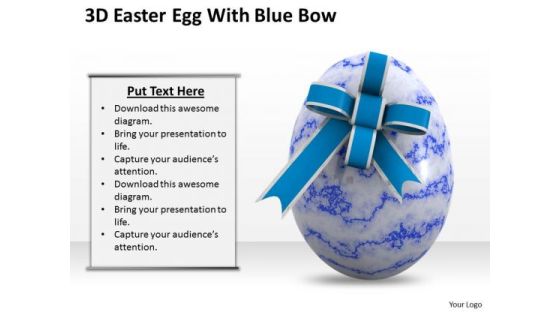 Stock Photo 3d Blue Ester Egg With Blue Bow PowerPoint Slide Stock Photo 3d Blue Ester Egg With Blue Bow PowerPoint Slide