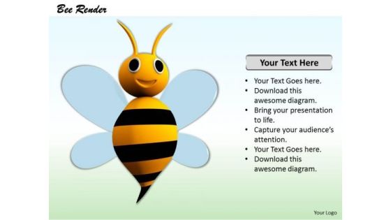 Stock Photo 3d Cute Bee PowerPoint Slide Stock Photo 3d Cute Bee PowerPoint Slide