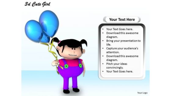 Stock Photo 3d Cute Girl With Balloons Happiness PowerPoint Slide Stock Photo 3d Cute Girl With Balloons Happiness PowerPoint Slide