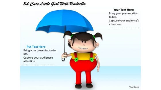 Stock Photo 3d Cute Girl With Umbrella PowerPoint Slide Stock Photo 3d Cute Girl With Umbrella PowerPoint Slide