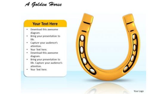 Stock Photo 3d Golden Horse Shoe For Good Luck PowerPoint Slide Stock Photo 3d Golden Horse Shoe For Good Luck PowerPoint Slide
