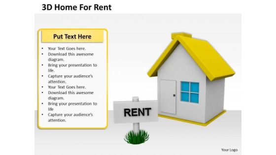 Stock Photo 3d Home For Rent PowerPoint Slide Stock Photo 3d Home For Rent PowerPoint Slide