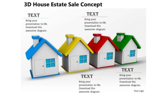Stock Photo 3d House Home Red Blue Green Yellow Estate Sale Concept PowerPoint Slide Stock Photo 3d House Home Red Blue Green Yellow Estate Sale Concept PowerPoint Slide