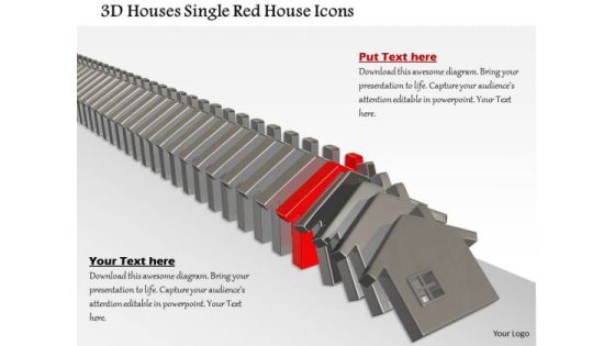 Stock Photo 3d Houses Single Red House Icons PowerPoint Slide Stock Photo 3d Houses Single Red House Icons PowerPoint Slide