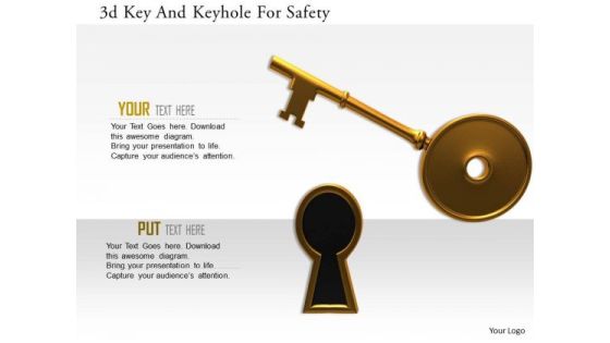 Stock Photo 3d Key And Keyhole For Safety Image Graphics For PowerPoint Slide Stock Photo 3d Key And Keyhole For Safety Image Graphics For PowerPoint Slide