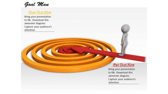 Stock Photo 3d Man Standing On Target Arrow PowerPoint Slide Stock Photo 3d Man Standing On Target Arrow PowerPoint Slide