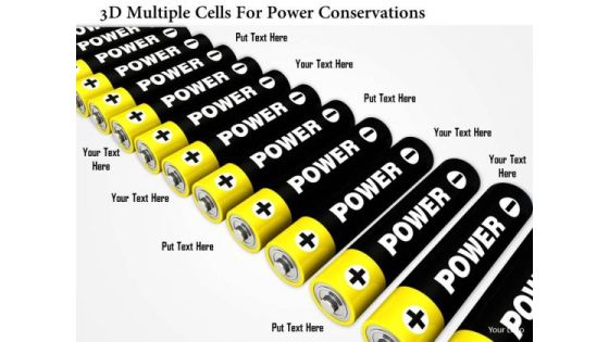 Stock Photo 3d Multiple Cells For Power Conservations PowerPoint Slide