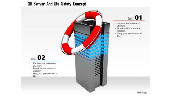 Stock Photo 3d Server And Life Safety Concept PowerPoint Slide Stock Photo 3d Server And Life Safety Concept PowerPoint Slide