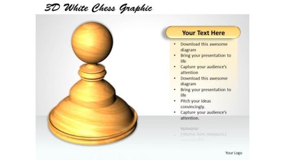 Stock Photo 3d White Chess Graphic PowerPoint Template Stock Photo 3d White Chess Graphic PowerPoint Template