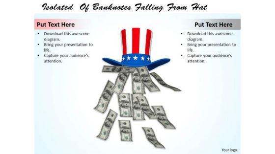 Stock Photo American Banknotes Falling From Hat PowerPoint Slide Stock Photo American Banknotes Falling From Hat PowerPoint Slide