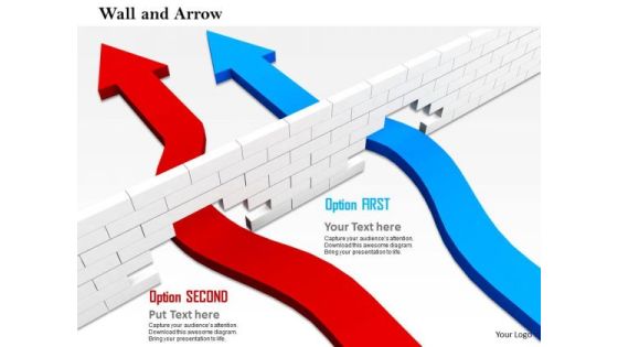 Stock Photo Arrows Finding Way Through The Wall PowerPoint Slide Stock Photo Arrows Finding Way Through The Wall PowerPoint Slide