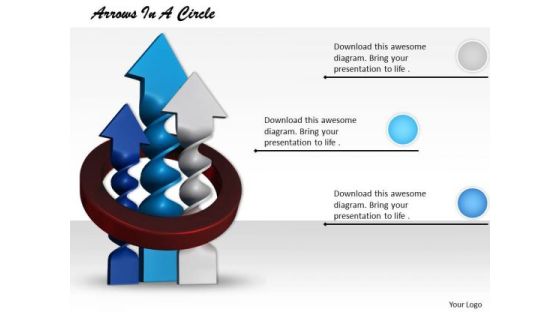 Stock Photo Arrows In A Circle PowerPoint Template