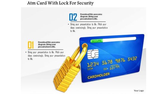Stock Photo Atm Card With Lock For Security PowerPoint Slide Stock Photo Atm Card With Lock For Security PowerPoint Slide
