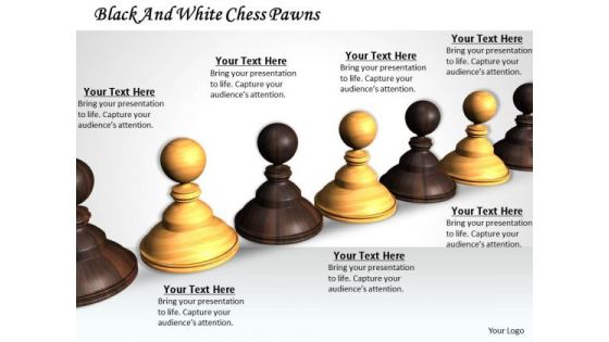 Stock Photo Black And White Chess Pawns PowerPoint Template Stock Photo Black And White Chess Pawns PowerPoint Template
