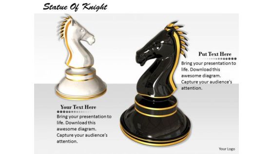 Stock Photo Black And White Knight Of Chess PowerPoint Slide Stock Photo Black And White Knight Of Chess PowerPoint Slide