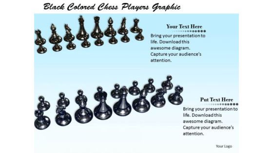 Stock Photo Black Colored Chess Players Graphic PowerPoint Template Stock Photo Black Colored Chess Players Graphic PowerPoint Template