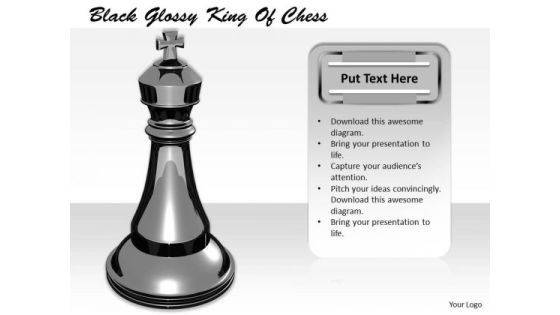 Stock Photo Black Glossy King Of Chess PowerPoint Template Stock Photo Black Glossy King Of Chess PowerPoint Template
