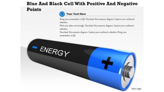 Stock Photo Blue And Black Cell With Positive And Negative Points PowerPoint Slide Stock Photo Blue And Black Cell With Positive And Negative Points PowerPoint Slide