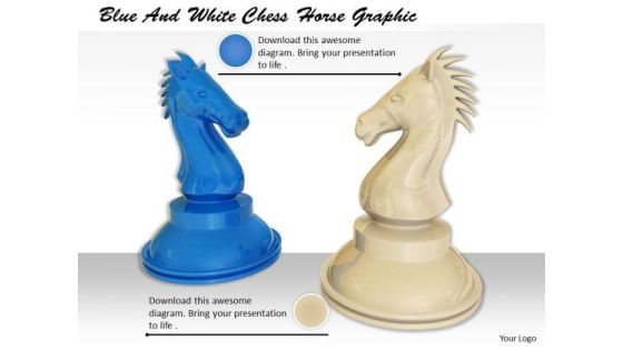 Stock Photo Blue And White Chess Horse Graphic PowerPoint Template Stock Photo Blue And White Chess Horse Graphic PowerPoint Template