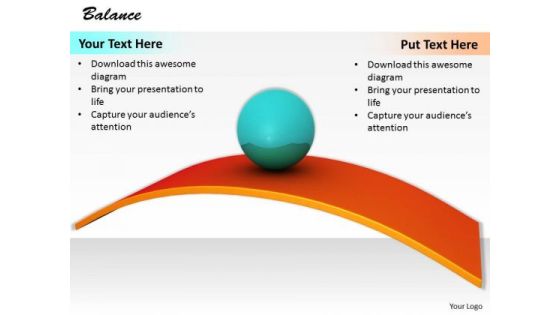 Stock Photo Blue Ball Balance On Orange Slide Path PowerPoint Slide Stock Photo Blue Ball Balance On Orange Slide Path PowerPoint Slide