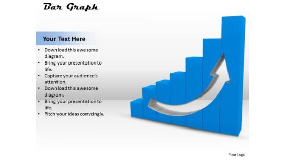 Stock Photo Blue Bar Graph With Growth Arrow For Business PowerPoint Slide Stock Photo Blue Bar Graph With Growth Arrow For Business PowerPoint Slide