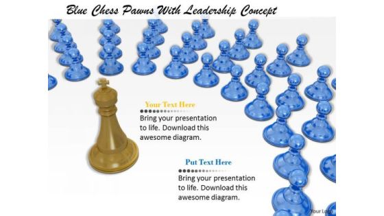 Stock Photo Blue Chess Pawns With Leadership Concept PowerPoint Template Stock Photo Blue Chess Pawns With Leadership Concept PowerPoint Template