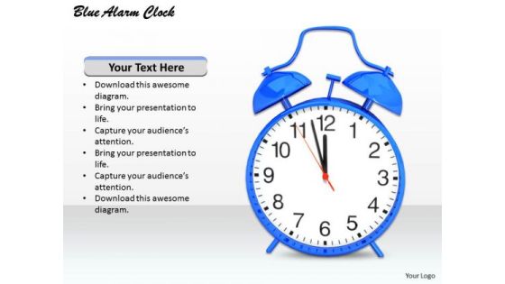 Stock Photo Blue Colored Alarm Clock For Time Management PowerPoint Slide Stock Photo Blue Colored Alarm Clock For Time Management PowerPoint Slide