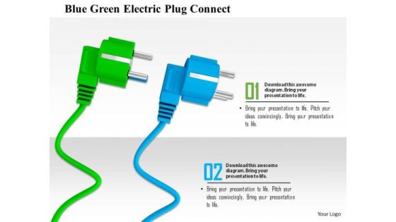 Stock Photo Blue Green Electric Plug Connect PowerPoint Slide Stock Photo Blue Green Electric Plug Connect PowerPoint Slide