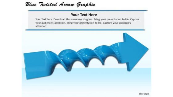 Stock Photo Blue Twisted Arrow Graphic PowerPoint Template Stock Photo Blue Twisted Arrow Graphic PowerPoint Template