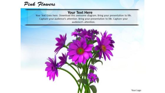 Stock Photo Bunch Of Pink Flowers PowerPoint Slide Stock Photo Bunch Of Pink Flowers PowerPoint Slide