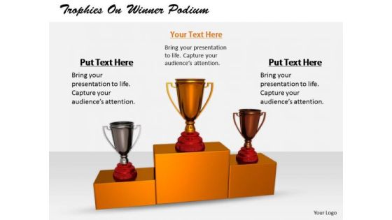 Stock Photo Business Expansion Strategy Trophies Winner Podium Icons