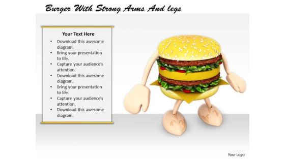 Stock Photo Business Strategy Consultant Burger With Strong Arms And Legs Clipart Stock Photo Business Strategy Consultant Burger With Strong Arms And Legs Clipart