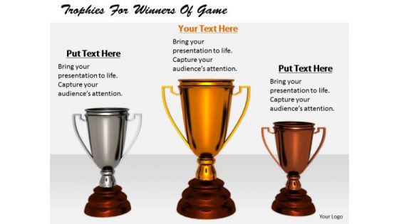 Stock Photo Business Strategy Plan Trophies For Winners Of Game