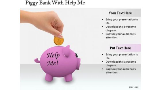 Stock Photo Business Strategy Review Piggy Bank With Help Me Stock Images Stock Photo Business Strategy Review Piggy Bank With Help Me Stock Images