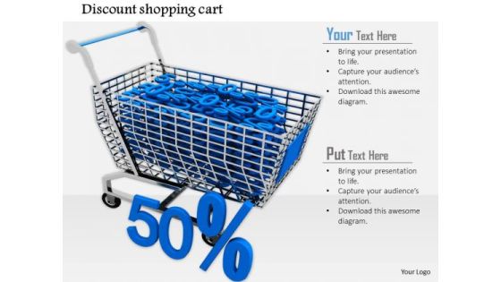 Stock Photo Cart Full With Discount Symbols PowerPoint Slide Stock Photo Cart Full With Discount Symbols PowerPoint Slide