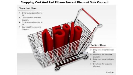 Stock Photo Cart With 15 Percent Discount Sale Concept PowerPoint Slide Stock Photo Cart With 15 Percent Discount Sale Concept PowerPoint Slide