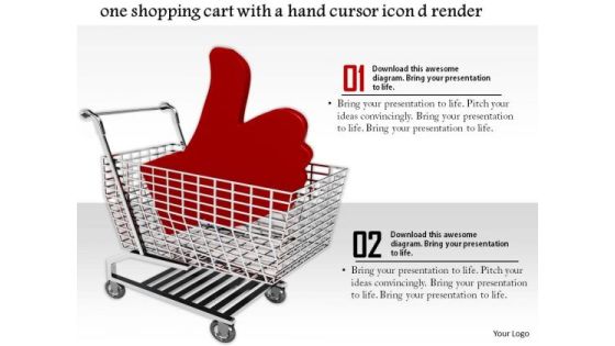 Stock Photo Cart With Red Thumbs Up Symbol Hand Cursor PowerPoint Slide Stock Photo Cart With Red Thumbs Up Symbol Hand Cursor PowerPoint Slide