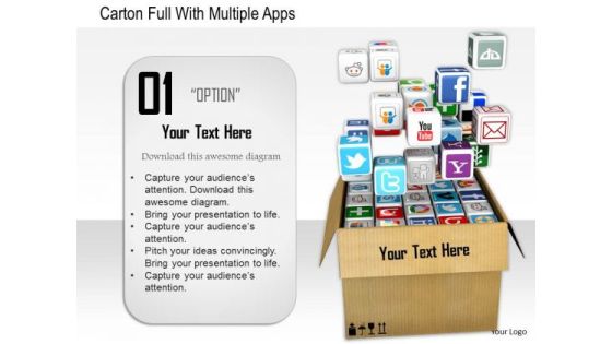 Stock Photo Carton Full With Multiple Apps PowerPoint Slide Stock Photo Carton Full With Multiple Apps PowerPoint Slide