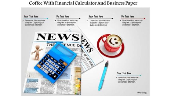 Stock Photo Coffee With Financial Calculator And Business Paper PowerPoint Slide Stock Photo Coffee With Financial Calculator And Business Paper PowerPoint Slide