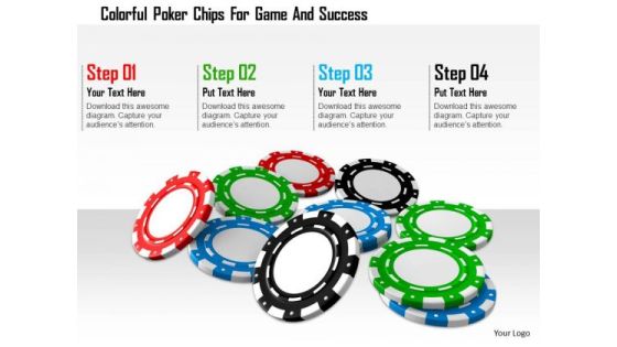 Stock Photo Colorful Poker Chips For Game And Success PowerPoint Slide Stock Photo Colorful Poker Chips For Game And Success PowerPoint Slide